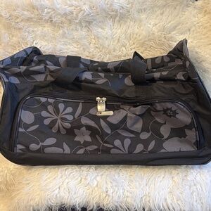 Elegant Black Floral Travel Bag